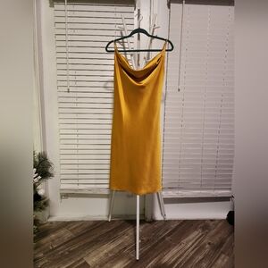 Gold Midi Satin Dress